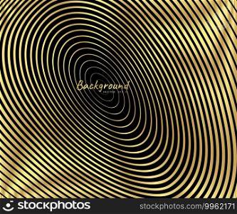 Gold luxurious circle pattern with golden wave lines over. Abstract background, vector illustration