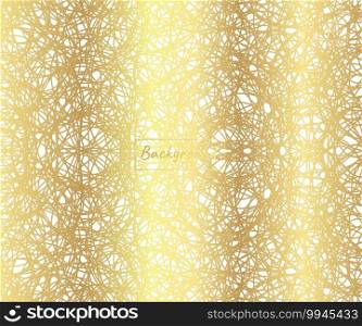Gold luxurious line pattern with hand drawn lines. Golden wavy striped, Abstract background. - vector illustration