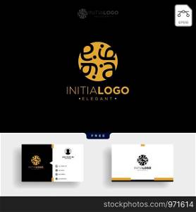 gold luxury and premium initial A logo template vector illustration and get free business card template