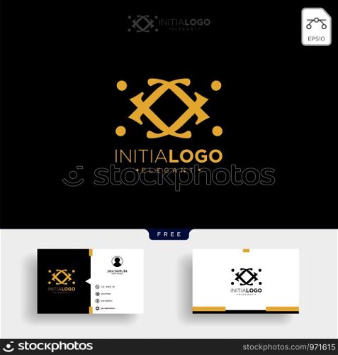 Gold luxury and premium initial J logo template vector illustration and business card template