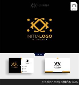 Gold luxury and premium initial J logo template vector illustration and business card template