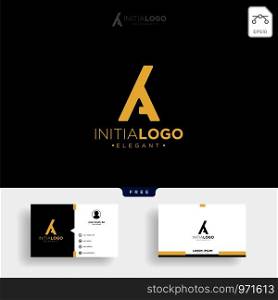 gold luxury and premium initial M or KM logo template vector illustration and get free business card template