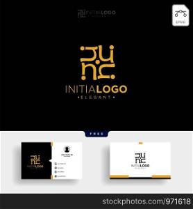 Gold Luxury and premium initial N logo template vector illustration and business card template