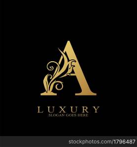 Gold Luxury Initial Letter A Logo vector design for luxuries business.