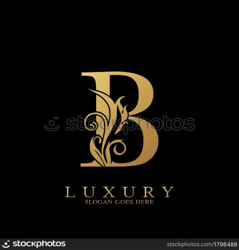 Gold Luxury Initial Letter B Logo vector design for luxuries business.