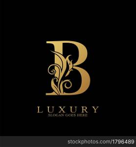 Gold Luxury Initial Letter B Logo vector design for luxuries business.