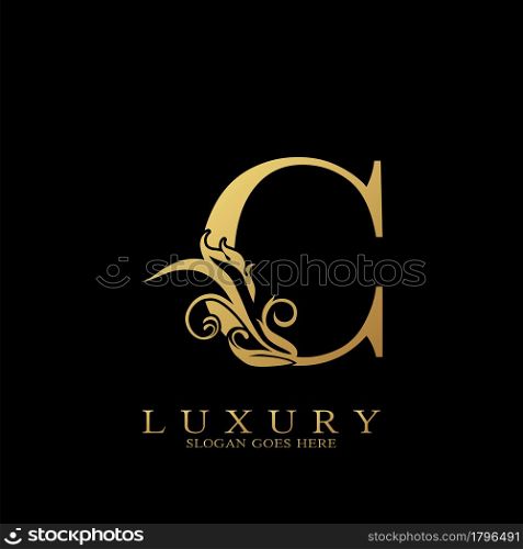 Gold Luxury Initial Letter C Logo vector design for luxuries business.