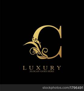Gold Luxury Initial Letter C Logo vector design for luxuries business.
