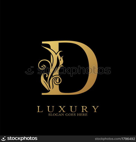 Gold Luxury Initial Letter D Logo vector design for luxuries business.
