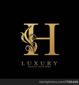 Gold Luxury Initial Letter H Logo vector design for luxuries business.