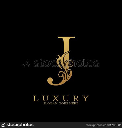 Gold Luxury Initial Letter J Logo vector design for luxuries business.
