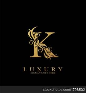 Gold Luxury Initial Letter K Logo vector design for luxuries business.