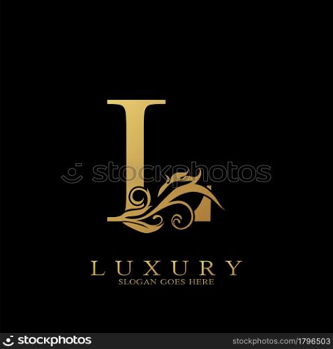 Gold Luxury Initial Letter L Logo vector design for luxuries business.