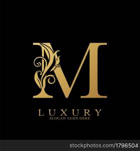 Gold Luxury Initial Letter M Logo vector design for luxuries business.