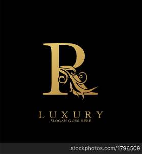 Gold Luxury Initial Letter R Logo vector design for luxuries business.