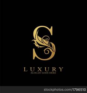 Gold Luxury Initial Letter S Logo vector design for luxuries business.