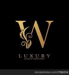 Gold Luxury Initial Letter W Logo vector design for luxuries business.