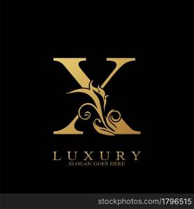 Gold Luxury Initial Letter X Logo vector design for luxuries business.