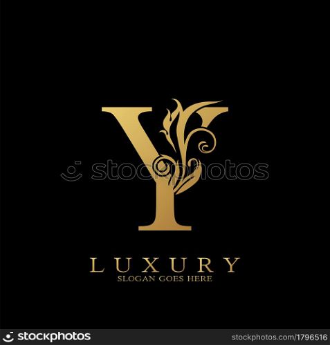 Gold Luxury Initial Letter Y Logo vector design for luxuries business.