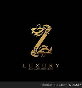 Gold Luxury Initial Letter Z Logo vector design for luxuries business.