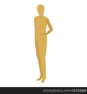 Gold mannequin icon. Isometric of gold mannequin vector icon for web design isolated on white background. Gold mannequin icon, isometric style
