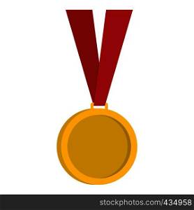 Gold medal icon flat isolated on white background vector illustration. Gold medal icon isolated