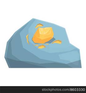 Gold mine icon cartoon vector. Golden stone. Game rock. Gold mine icon cartoon vector. Golden stone