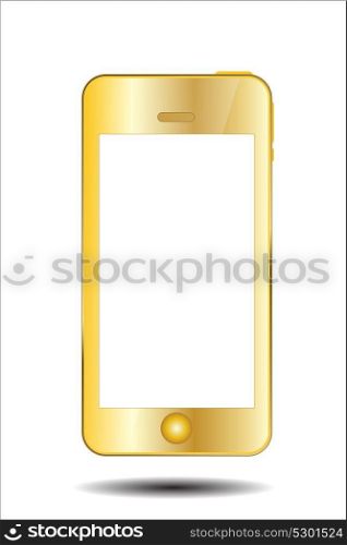 Gold Mobile Phone Vector Illustration. EPS10. Gold Mobile Phone Vector Illustration.