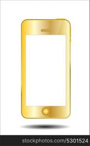Gold Mobile Phone Vector Illustration. EPS10. Gold Mobile Phone Vector Illustration.