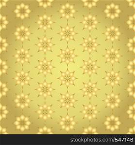 Gold modern classic bloom seamless pattern. Abstract blossom style for graphic and retro design.