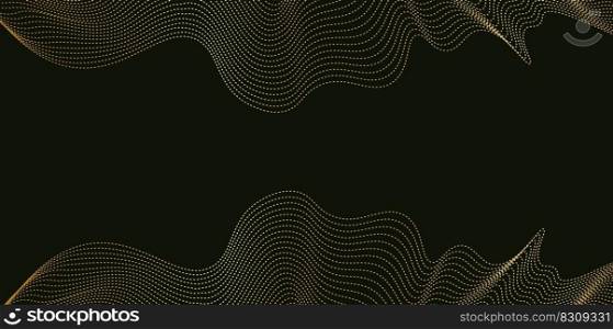 Gold monochrome effect digital Sound Wave equalizer, technology and earthquake wave concept, golden luxury design for music industry. Vector illustration