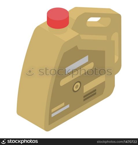 Gold motor oil icon. Isometric of gold motor oil vector icon for web design isolated on white background. Gold motor oil icon, isometric style