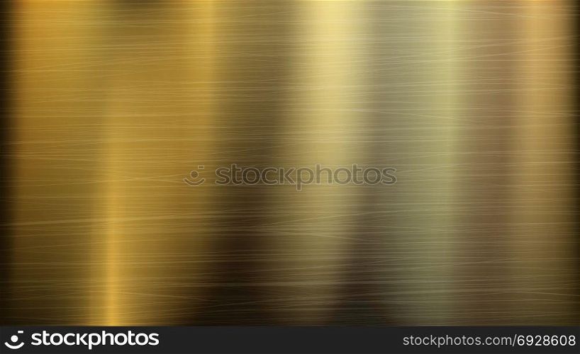 Gold Or Bronze Metal Abstract Technology Background. Polished, Brushed Texture. Vector illustration.. Metal Abstract Technology Background. Polished, Brushed Texture. Chrome, Silver Steel Aluminum Vector
