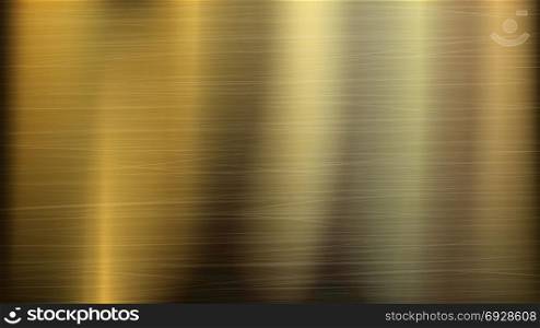 Gold Or Bronze Metal Abstract Technology Background. Polished, Brushed Texture. Vector illustration.. Metal Abstract Technology Background. Polished, Brushed Texture. Chrome, Silver Steel Aluminum Vector