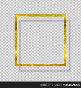 Gold Paint Glittering Textured Frame on Transparent Background. Vector Illustration EPS10. Gold Paint Glittering Textured Frame on Transparent Background. Vector Illustration