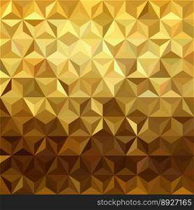 Gold pattern low poly 3d triangle geometry fancy vector image