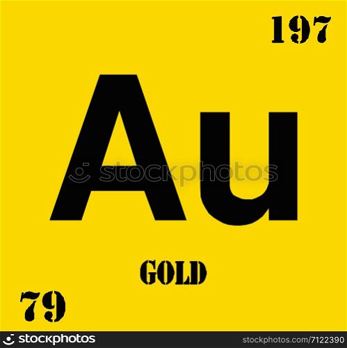 Gold periodic table of elements Vector illustration