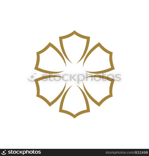 Gold Petal Flower Logo Template Illustration Design. Vector EPS 10.