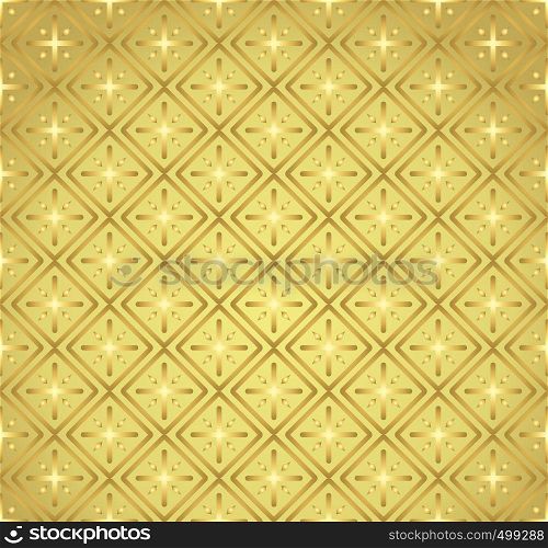 Gold Plus sign and rectangle shape seamless pattern. Abstract pattern style for graphic or modern design.