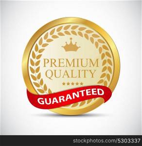 Gold Premium Quality Label Vector Illustration EPS10. Gold Premium Quality Label Vector Illustration