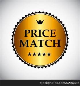 Gold Price Match Label Vector Illustration EPS10. Price Match Label Vector Illustration