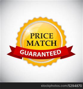 Gold Price Match Label Vector Illustration EPS10. Price Match Label Vector Illustration