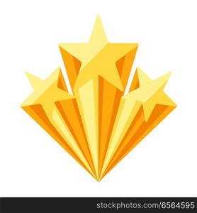 Gold prize icon with stars. Illustration of award for sports or corporate competitions.. Gold prize icon with stars.