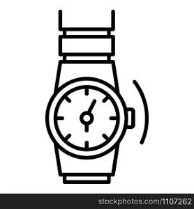 Gold rap watch icon. Outline gold rap watch vector icon for web design isolated on white background. Gold rap watch icon, outline style