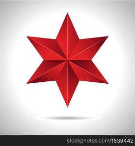 Gold red star vector illustration 3D art symbol icon. Gold red star vector illustration 3D art symbol