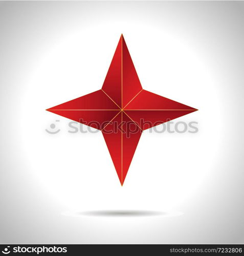 Gold red star vector illustration 3D art symbol icon. Gold red star vector illustration 3D art symbol