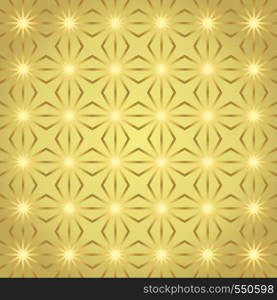 Gold rhombohedron or parallelogram pattern on pastel background. Retro rhomboid and circle seamless pattern style for classic or modern design