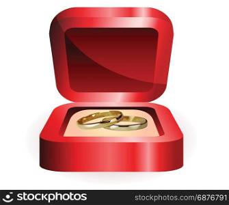 gold ring in red box