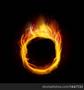 Gold ring of fire with black background