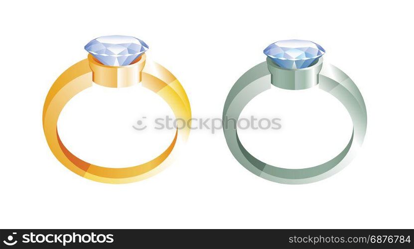 gold rings and silver rings with diamonds wedding